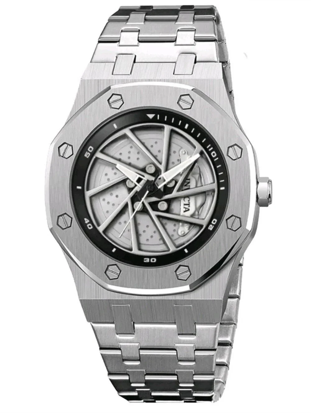🏁 NEW Invicta Speedway Rim White Brake Caliper Men's Watch - 42mm Steel 69486